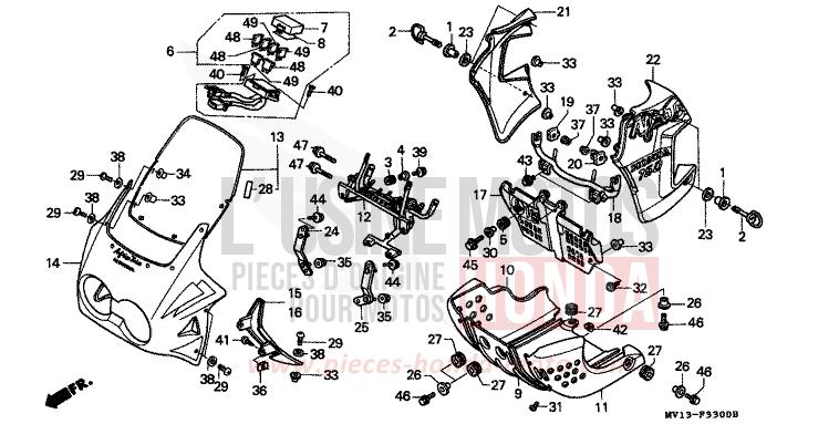 CAPOT de Africa Twin 750 SHASTA WHITE (NH138H) de 1990